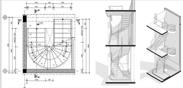 thiết kế cầu thang lượn tphcm
